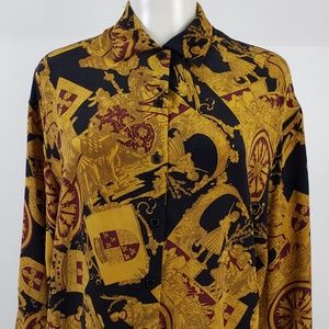 Jones New York Top size 12 Petite Black Gold